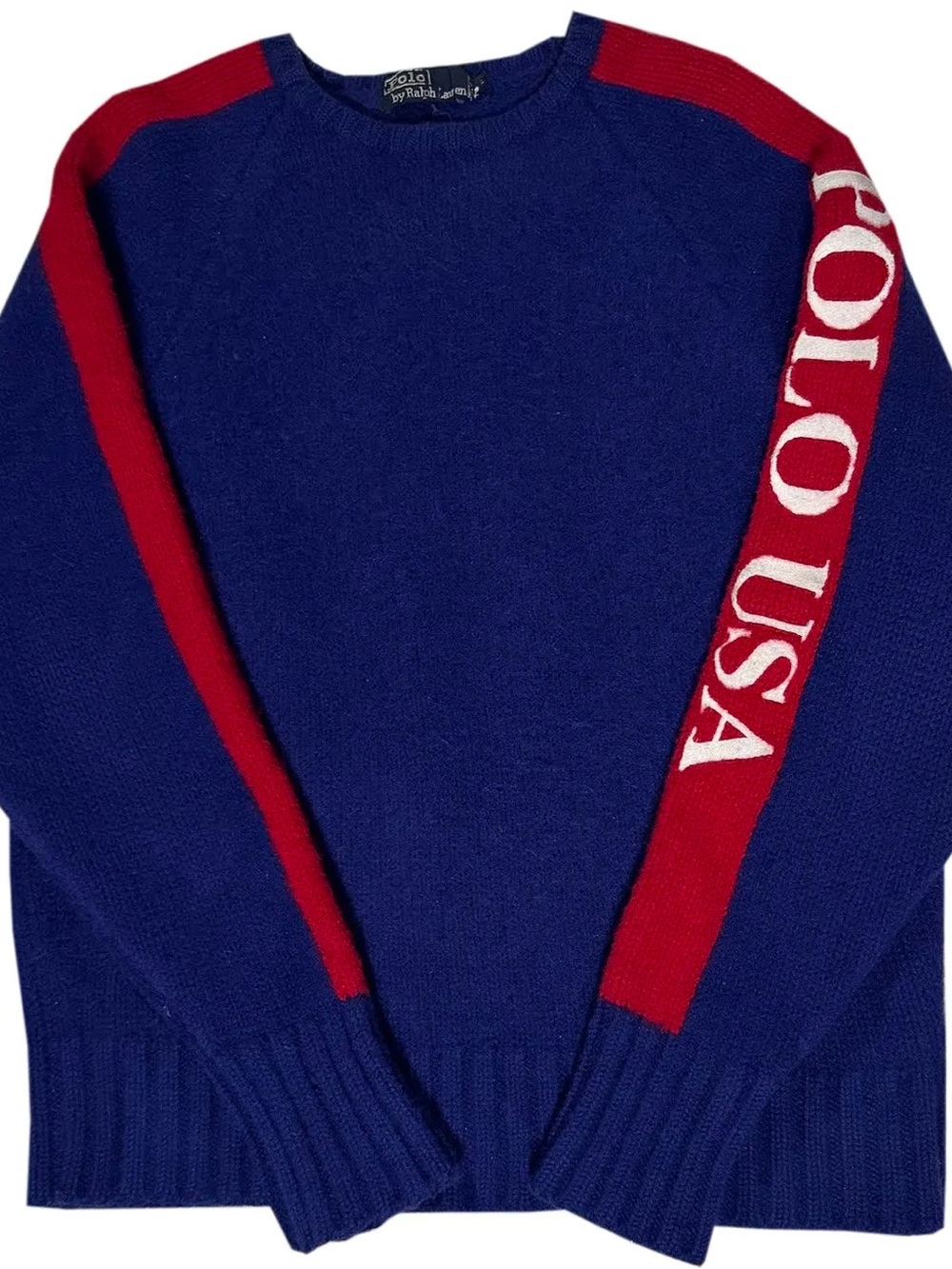 Vintage Polo Ralph Lauren Polo USA Blue / Red Sweater (Size L)